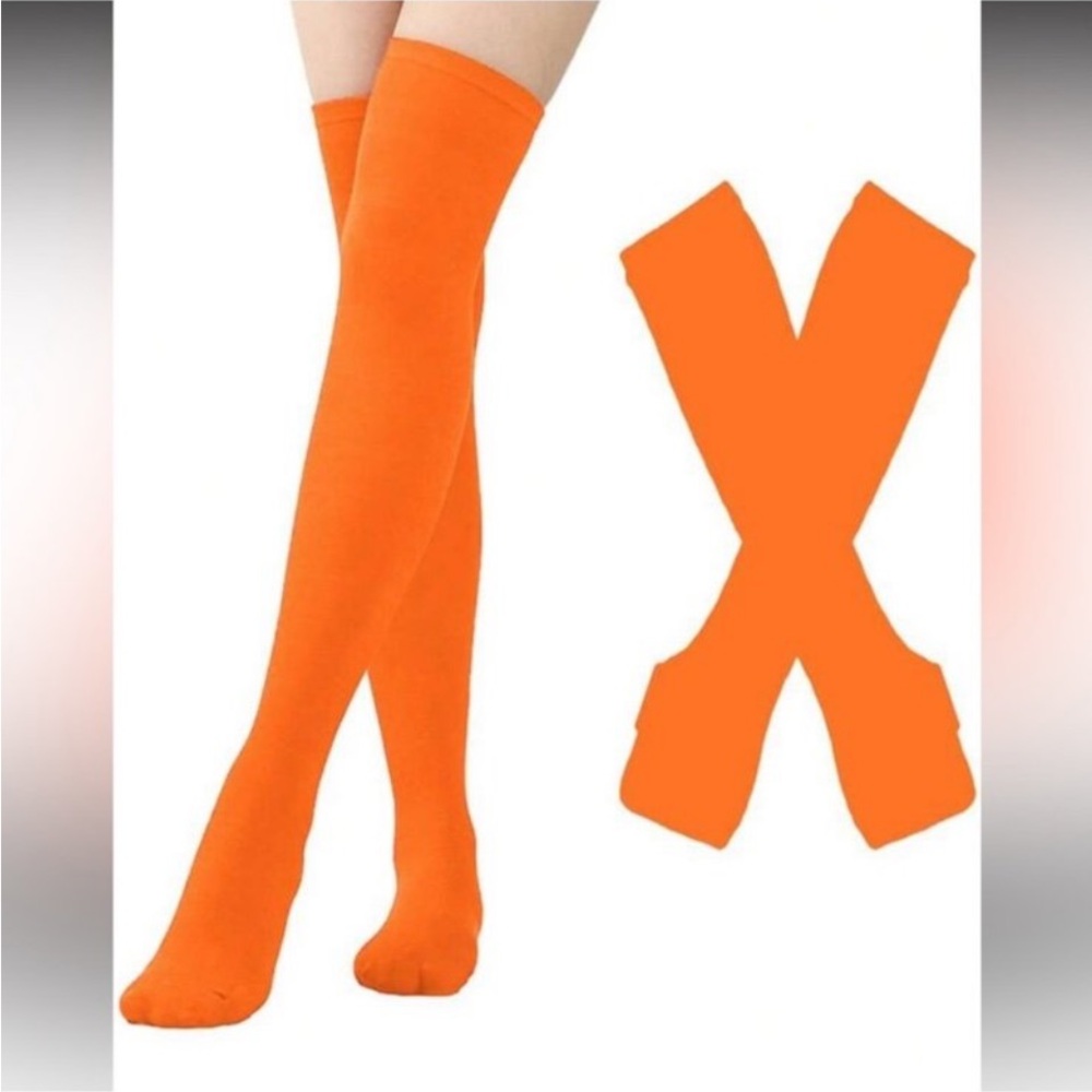 Orange Over-the-Knee Socks & Accessories Set